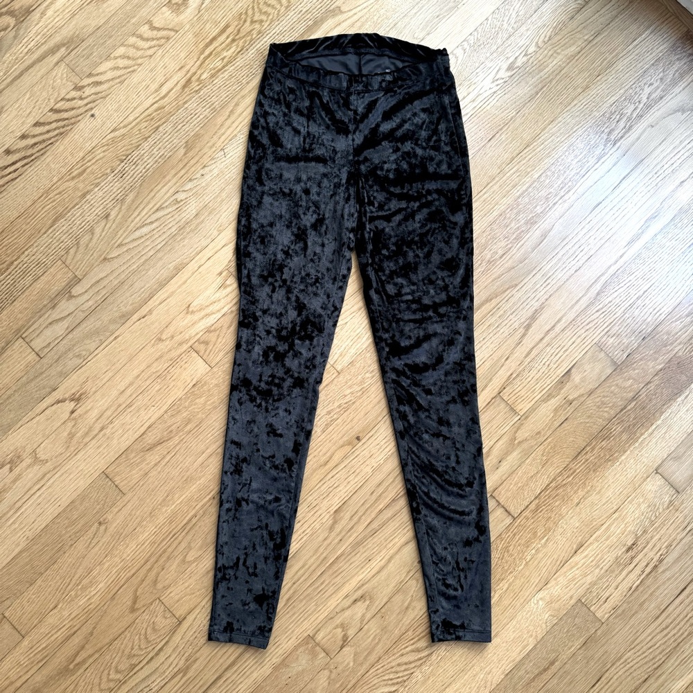 Black Velvet Leggings